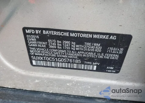 2016 BMW X5 Edrive xDrive40E z USA, uszkodzony, nr VIN 5UXKT0C51G0S76185